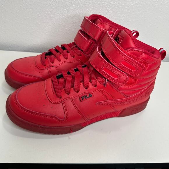 Fila Red Monochromatic F-14 High Top Casual Sneaker Shoe 8 - Picture 14 of 14